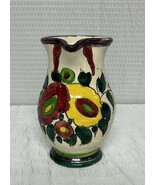 VTG Italian Handpainted Ceramic Pottery Pitcher w/ Textured &amp; Detailed C... - $54.74 CAD