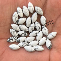 10x20 mm Marquise Natural White Howlite Cabochon Loose Gemstone Lot - £6.18 GBP+