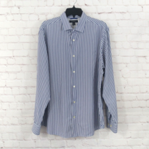 Banana Republic Shirt Mens Large Blue Striped Slim Fit Button Up Long Sleeve - £16.00 GBP
