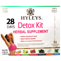 HYLEYS 28 Day Detox Kit Tea (Detox &amp; Sleep) Drink Hot or Cold 6 Flavors 84 Bags - £15.91 GBP
