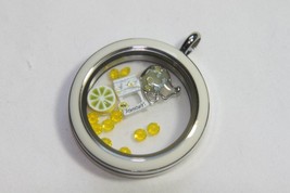 Origami Owl Living Locket Set (New) When Life Gives You Lemons - Lg Ll W/ Charms - £51.81 GBP
