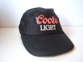 Vintage Coors Light Spell Out Script Beer Hat Black Snapback Trucker Cap - £12.27 GBP