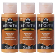 Multi-Surface Satin Paint, Vivid Orange 2 fl oz - Plaid 2904 FolkArt (3-... - $2.97
