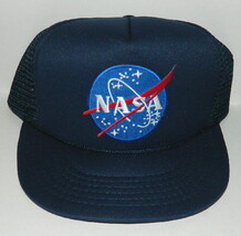 NASA Space Agency Logo Embroidered Patch on a Blue Baseball Cap Hat NEW - $14.50