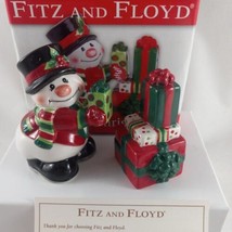 Fitz and Floyd Merry Christmas Snowman and Gifts Salt and Pepper Shaker ... - $17.70