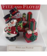 Fitz and Floyd Merry Christmas Snowman and Gifts Salt and Pepper Shaker ... - $24.20 CAD