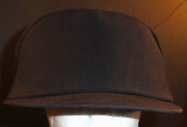 Nos 1985 Vintage Black Usn U.S. Navy Utility Cap Hat Deck Cap Black 7 - £25.07 GBP
