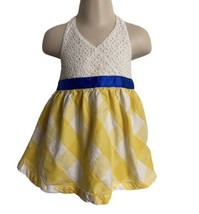 Beebay Sundress  Baby 6 to 12  month Halter Back Smocking Yellow White C... - £8.44 GBP