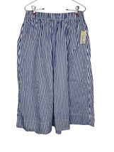 Liz Claiborne Women&#39;s Skirt Striped Long Cotton Elastic Waist Blue Mediu... - $16.97