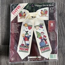 Dimensions Counted Cross Stitch Kit - Front Door Friends Welcome Bow  19... - $236.07 MXN
