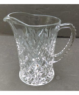 Vintage Small Crystal Clear Pressed Glass Water Pitcher 5&quot; Tall Creamer/... - £16.50 GBP