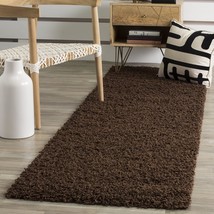 SAFAVIEH Athens Shag Collection Runner Rug - 2&#39;3&quot; x 8&#39;, Brown, Non-Shedding &amp; Ea - $71.99