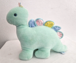 Vintage Eden Toys Musical Wind-up Plush Green Stuffed Dinosaur 12&quot; - £27.13 GBP
