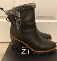 Naturalizer Womens Valene Black Leather &amp; Faux Fur Ankle Boots Size 9M M... - £38.93 GBP