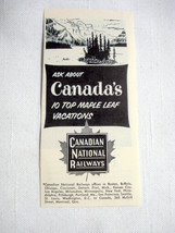 1953 Ad Canadian National Railways Canada&#39;s Top Maple Leaf Vacations - £6.27 GBP