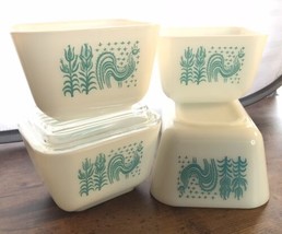 Vintage Pyrex Amish Butterprint Refrigerator Dishes Set of  4  - 1 with Lid - £33.24 GBP