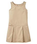 New Gap Kids Girls Uniform Pleated Jumper Tan Khaki Drop Waist Tank Dres... - £17.18 GBP