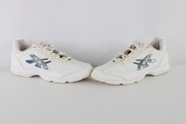 Vintage 90s Asics Womens Size 11 Distressed Leather Sneakers Shoes White - $79.15