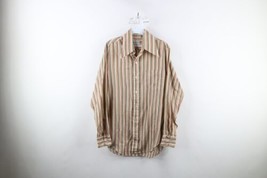 Vintage 50s 60s Streetwear Mens Large Rainbow Striped Collared Button Shirt USA - £44.66 GBP