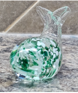 Whale Glass Paperweight Green &amp; White - €8,54 EUR