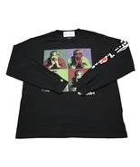 Poetic Justice Shirt Mens L Black Crew Neck Long Sleeve Graphic Print Tee - €15,89 EUR