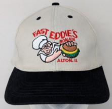 Vintage Fast Eddie&#39;s Bon Air Alton Illinois Employee Baseball Cap Hat 90s - £19.05 GBP