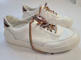 Hush Puppies White Womens Size 10 Rainbow Pride Sneakers Shoes - £27.36 GBP