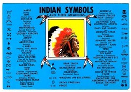 Indian Symbols Postcard Meanings Chief Headdress Feathers Horse Journey - $2.16