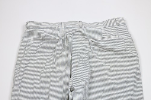 Vintage 90s J Crew Mens 38x36 Pinstriped Seersucker Wide Leg Chino Pants Cotton Item image 15