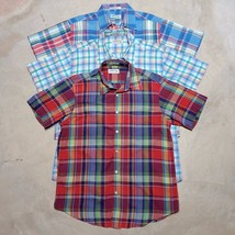 Orvis Mens Short Sleeve Button 100% Cotton Checkered Plaid Shirt Lot - Size XL - £31.59 GBP