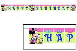 Minnie Mouse Boutique Happy Birthday Jointed Plastic Banner Disney Party Supply - $3.95