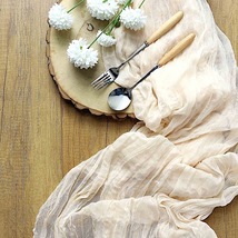Cream - 10 ft Cheesecloth Extra Long Table Runner Cotton Wedding Party - $31.88