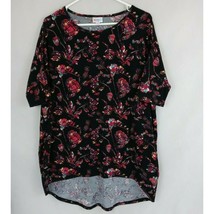 Lularoe Irma Tunic Black With Multi-Color Floral Design Size Small - £8.38 GBP