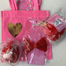 Girls Valentine’s Favors Gift Set Unicorn Pom Pom Key Chain  Hair Ties &amp;... - $14.84