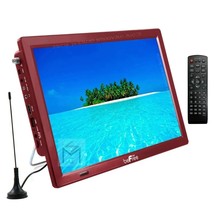 beFree Red 14&quot; Portable Widescreen Rechargeable LED TV w/ Remote HDMI SD AV USB - £99.02 GBP