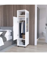 63&quot; Wardrobe Armoire w/ Mirror &amp; Shelves - Clothes Organizer - $4,937.28 MXN