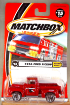 2001 Matchbox #15/75 Highway Heroes 1956 FORD PICKUP Red w/Chrome Split5Sp Varia - £8.19 GBP