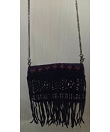 Ash &amp; Sara Tapestry Fringe crossbody bag with Metal Strap NEW, no tag - $39.59