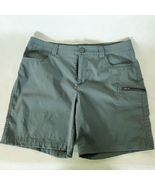 Eddie Bauer Shorts Grey Cargo Womens Size 12 Stretch Nylon Blend Pockets Zipper  - $25.00