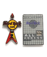 Hard Rock Cafe Enamel Pins Lot 2 Flying V Guitar &amp; All Access IV 2.0 Col... - $26.61 CAD