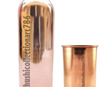 Pure Copper Plain Water Drinking Bottle 1 Tumbler Glass Ayurveda Health ... - $23.12