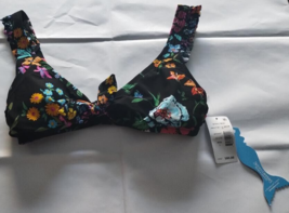 SkinnyDippers By MiracleSuit Black MultiColor Daisy Mae Swim Bra Size Small - £18.65 GBP