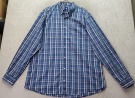 johnnie-O Shirt Mens 2XL Blue Plaid Cotton Long Sleeve Logo Collared Button Down - £28.98 GBP