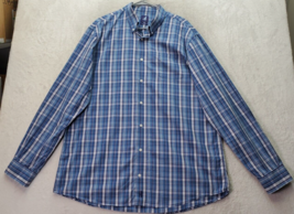 johnnie-O Shirt Mens 2XL Blue Plaid Cotton Long Sleeve Logo Collared Button Down - £27.71 GBP