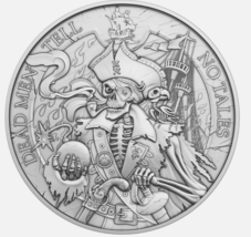 1 Troy oz Dead Men Tell No Tales Design .999 Fine Silver Round - £24.77 GBP