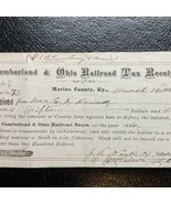 1881 Cumberland &amp; Ohio Railroad Tax Receipt - Original Document - $561.79 MXN