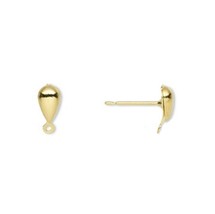100 Gold Hollow Half Teardrop Loop Earstuds Earrings Stud Post Bead Findings - $9.49
