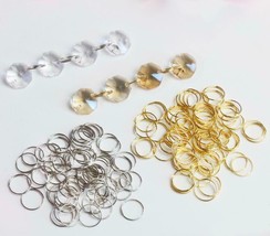 200Pcs 14mm Silver/Gold  Metal Ring Chandelier Lamp Parts Crystal Bead Connector - £6.38 GBP