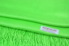 Grass Green Pashmina Womens Solid 78x28 Silky Shawl Wrap Wool Feel Blend Scarf - £14.37 GBP