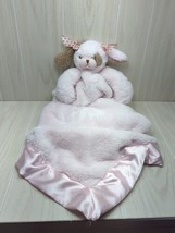 Bearington Baby pink puppy dog brown ear dots large security blanket Plush lovey - £11.90 GBP